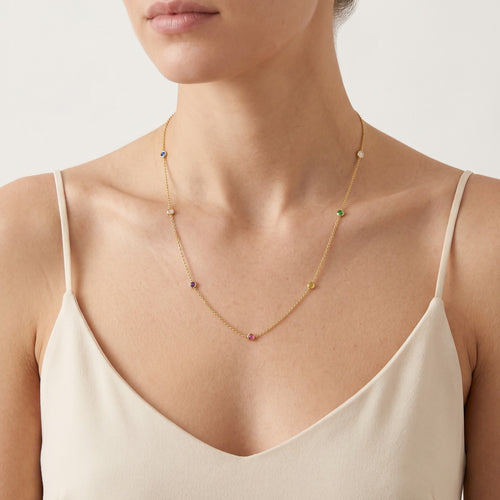 Jemný vícebarevný náhrdelník