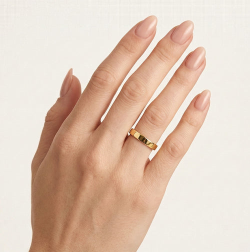 Klasický tenký snubní prsten ze žlutého zlata