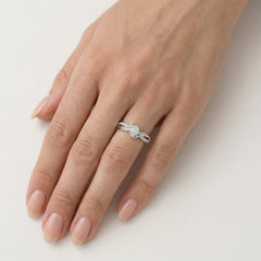 Radiant white gold diamond engagement ring
