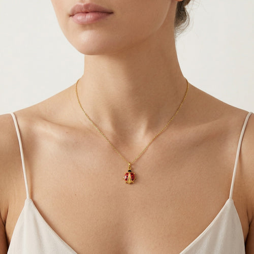 Colgante de esmalte con mariquita