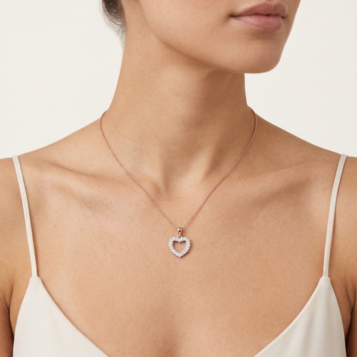 Přívěsek srdce z růžového zlata s diamantem