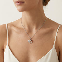 Interesting double heart with diamonds