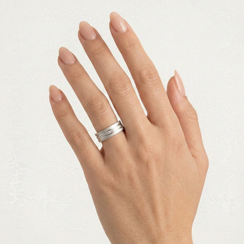 Anillo de boda de oro blanco brillante