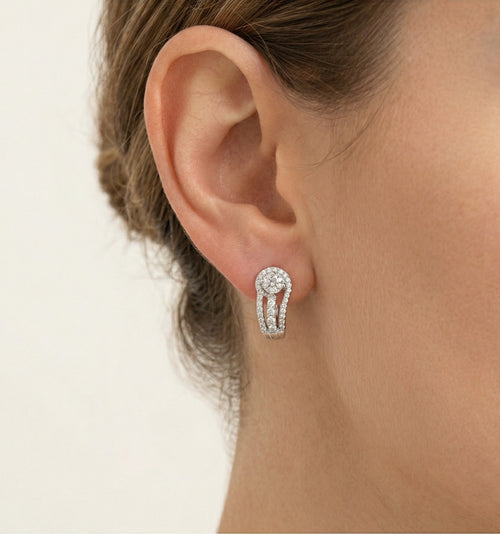 Wave diamond earrings