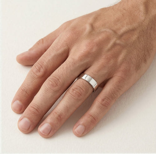 Special white gold wedding ring with diamonds
