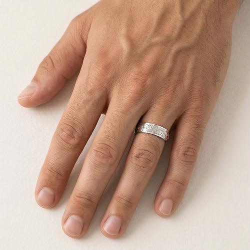 Masterwork white gold wedding ring
