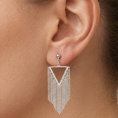 Stylové stříbrné visací náušnice