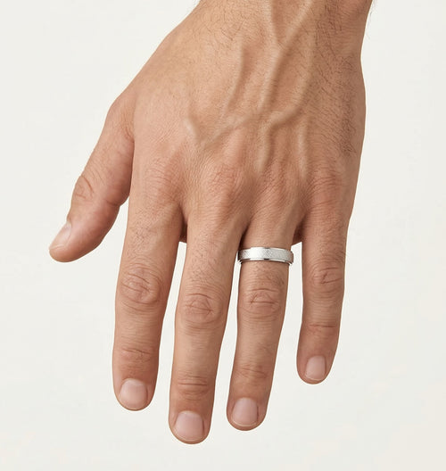 White gold glittering wedding ring
