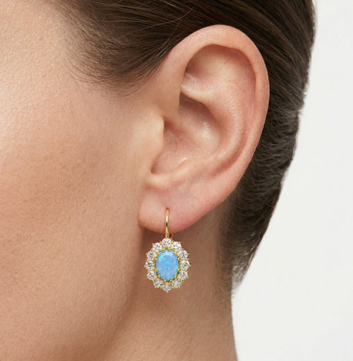 Royal Ohrringe aus Gold mit blauem Opal