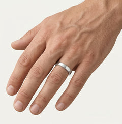 Elegant white gold wedding ring with optional stones