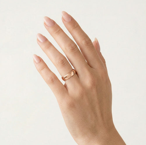 Elegantní 6 mm široké snubní prsteny z růžového zlata