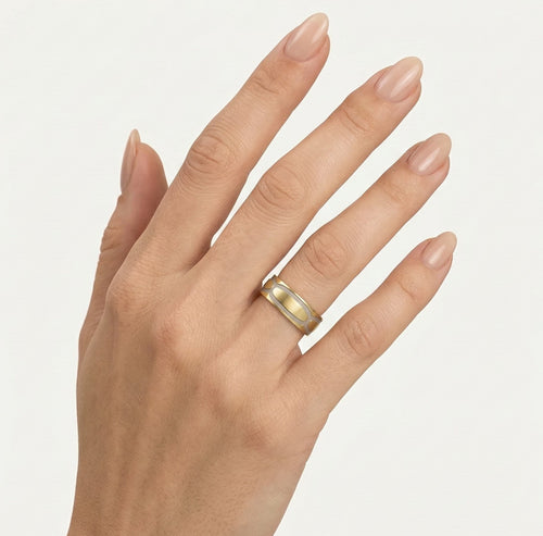 Anillos de boda únicos de oro blanco y amarillo