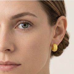 Yellow gold drop earrings with latch back closure