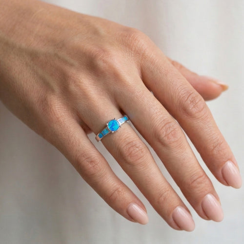 Hip blue opal ring