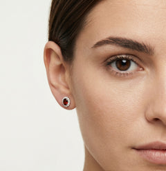 Ellisse garnet earrings