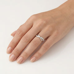 Infinity silver cubic zirconia ring