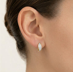 Wave gold cubic zirconia earrings