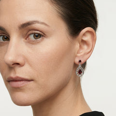 Pear garnet drop earrings
