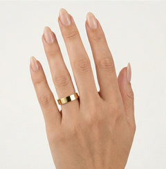 Anillo de boda grueso de 5 mm en oro amarillo