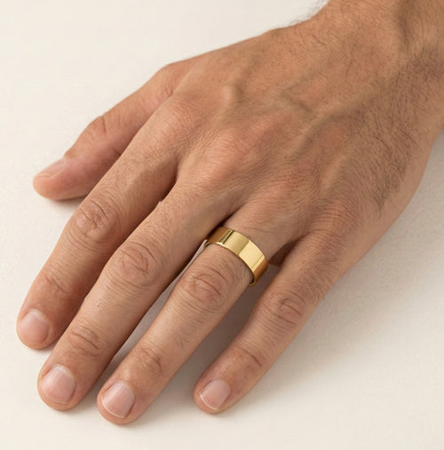 Anillo de boda grueso de 6 mm en oro amarillo