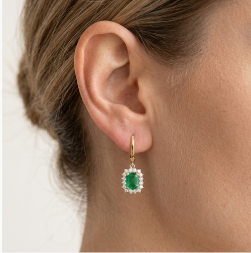 Royal emerald diamond earrings