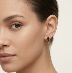 Majestic marquise garnet and gold beauty earrings