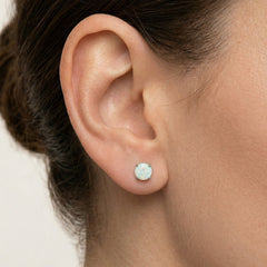 Stříbrné náušnice bílý opal