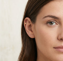 Elegant gold thunder design piercing