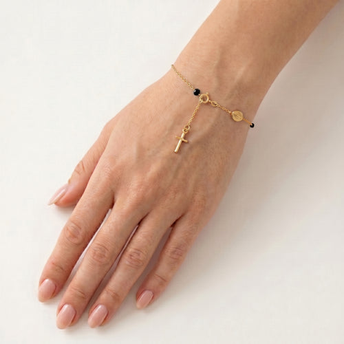 Pulsera de rosario con ónices