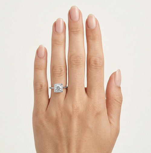 White gold squared ring