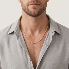 Men's massive rectangular necklace