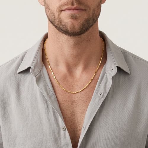 Men's massive rectangular necklace