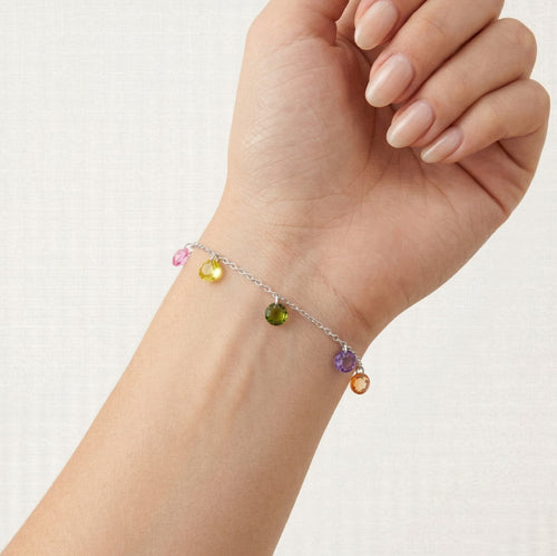 Silver mosaico dangling bracelet