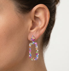 Vícebarevné obdélníkové náušnice