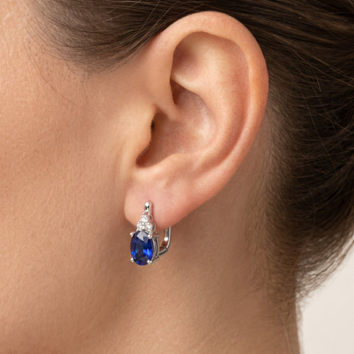 Oval sapphire earrings