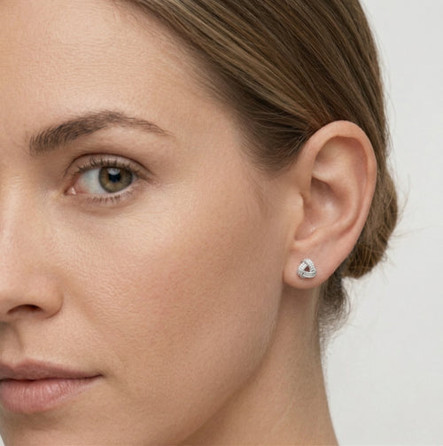 Stříbrné puzetové náušnice s kubickými zirkony