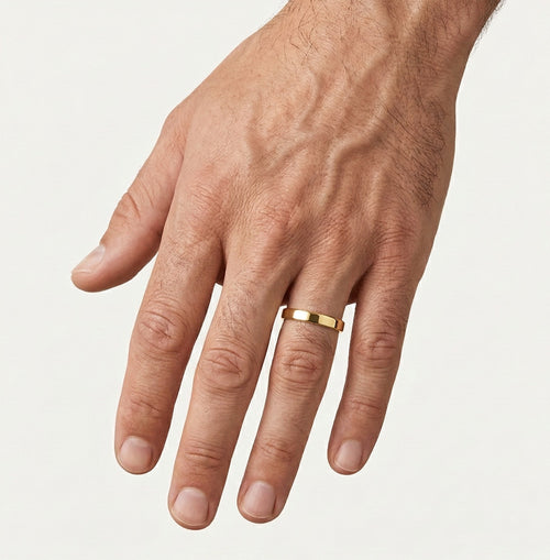 Anillo de boda de oro amarillo atemporal