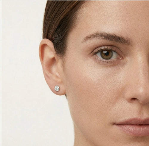 Boucles d’oreilles charmantes en or blanc avec diamants
