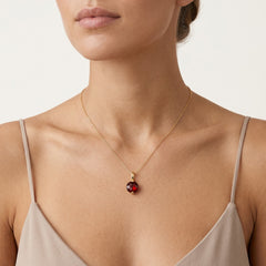 Pendentif rond parfait en grenat