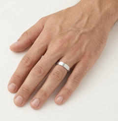 White gold wedding ring with diamonds