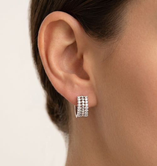 Wide double sided earrings