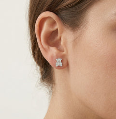Sterling silver teddy bear stud earrings