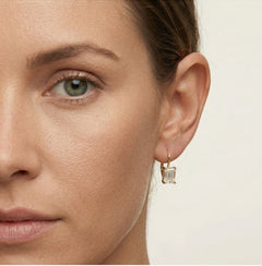 Radiant cubic zirconia gold earrings