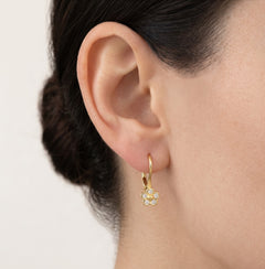 Petite gold flower earrings