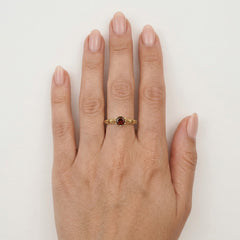 Intricate garnet women ring