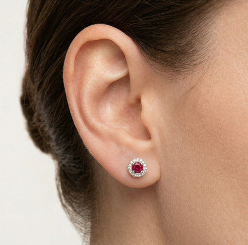 Boucles d’oreilles baroques rouges