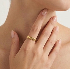 Anillo Coffee Grain en oro amarillo