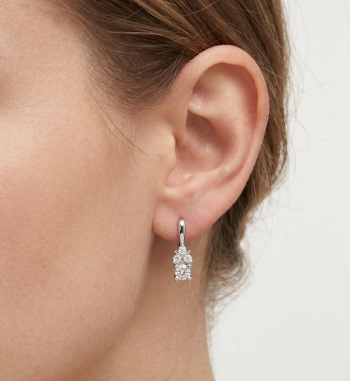 Pendientes de plata con detalles de zirconia cúbica