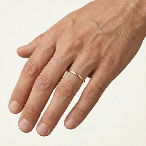 Elegantní 2 mm široké snubní prsteny z růžového zlata