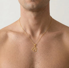 Yellow gold dog paw pendant